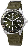 Tag Heuer Aquaracer Black Dial Khakhi Green NATO Strap Watch for Men - WAY101E.FC8222