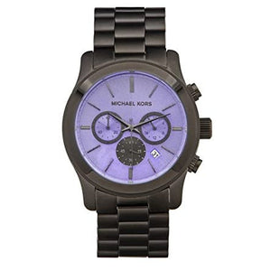 Buy Shop Michael Kors Runway Chronograph Purple Dial Black Steel Strap Watch For Women - MK5954 USA Online