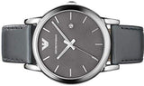 Buy Shop Emporio Armani Classic Quartz Grey Dial Grey Leather Strap Watch For Men - AR1730 USA Online