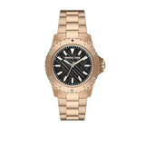Buy Shop Michael Kors Everest Three Hand Quartz Black Dial Gold Steel Strap Watch For Men - MK9140 USA Online