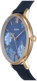 Buy Shop Fossil Jacqueline Blue Dial Blue Leather Strap Watch for Women - ES4673 USA Online