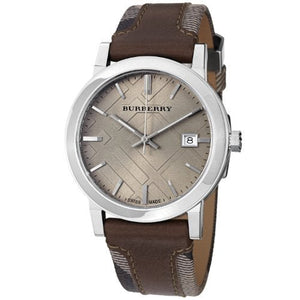 Buy Shop Burberry The City Grey Dial Leather Strap Watch for Men - BU9020 USA Online