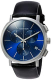 Buy Shop Calvin Klein Chronograph Blue Dial Black Leather Strap Watch for Men - K8Q371CN USA Online