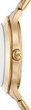Buy Shop Michael Kors Slim Runway Crystals Gold Dial Gold Steel Strap Watch for Women - MK1046 USA Online