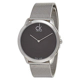 Buy Shop Calvin Klein Minimalist Black Dial Silver Mesh Bracelet Watch for Men - K3M2112X USA Online