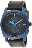 Buy Shop Fossil Machine Chronograph Black Dial Black Leather Strap Watch for Men - FS5361 USA Online