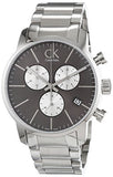 Calvin Klein City Chronograph Black Dial Silver Steel Strap Watch for Men - K2G2714X