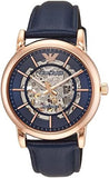 Buy Shop Emporio Armani Meccanico Automatic Blue Dial Blue Leather Strap Watch For Men - AR60050 USA Online