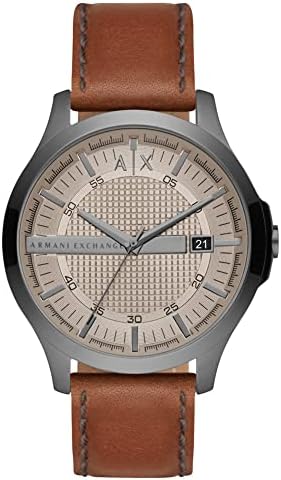 Buy Shop Armani Exchange Hampton Chronograph Grey Dial Brown Leather Strap Watch For Men - AX2414 USA Online