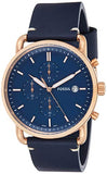 Buy Shop Fossil The Commuter Blue Dial Blue Leather Strap Watch for Men - FS5404 USA Online
