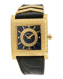 Buy Shop Versace VD-25 Diamonds Black Dial Black Leather Strap Watch for Women - VQF020015 USA Online