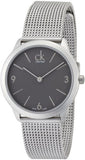 Buy Shop Calvin Klein Minimal Grey Dial Silver Mesh Bracelet Watch for Men - K3M52154 USA Online