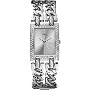 Buy Shop Guess Mod Heavy Metal Diamonds Silver Dial Silver Steel Strap Watch for Women - W95088L1 USA Online