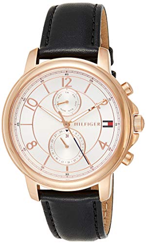 Buy Shop Tommy Hilfiger Claudia White Dial Black Leather Strap Watch for Women - 1781817 USA Online
