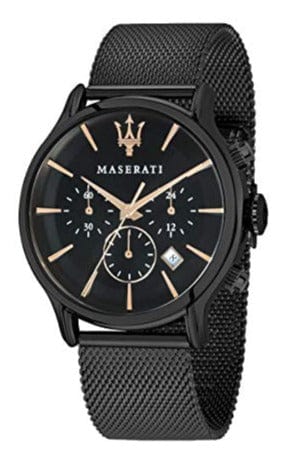 Buy Shop Maserati Epoca 42mm Black Dial Black Mesh Bracelet Watch For Men - R8873618006 USA Online