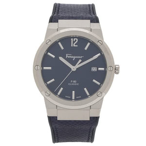 Buy Shop Salvatore Ferragamo F-80 Classic Blue Dial Blue Leather Strap Watch for Men - SFDT00719 USA Online