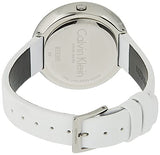 Calvin Klein Chic White Dial White Leather Strap Watch for Women - K7N23TK2