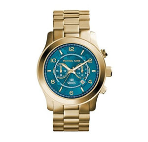 Buy Shop Michael Kors Runway Stop Hunger Blue Dial Gold Steel Strap Watch for Men - MK8315 USA Online