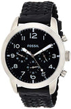 Buy Shop Fossil Pilot 54 Chronograph Black Dial Black Leather Strap Watch for Men - FS5181 USA Online