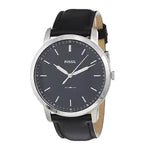Buy Shop Fossil The Minimalist Three Hand Black Dial Black Leather Strap Watch for Men - FS5398 USA Online