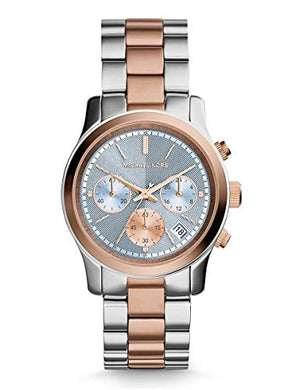 Buy Shop Michael Kors Runway Chronograph Blue Dial Two Tone Steel Strap Watch For Women - MK6166 USA Online