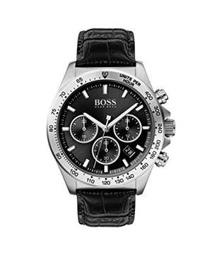 Buy Shop Hugo Boss Ikon Black Dial Black Leather Strap Watch for Men - 1513178 USA Online