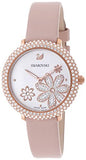 Buy Shop Swarovski Crystal Frost White Dial Pink Leather Strap Watch for Women - 5519223 USA Online