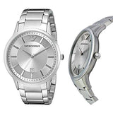 Buy Shop Emporio Armani Classic Quartz Silver Dial Silver Steel Strap Watch For Men - AR2478 USA Online
