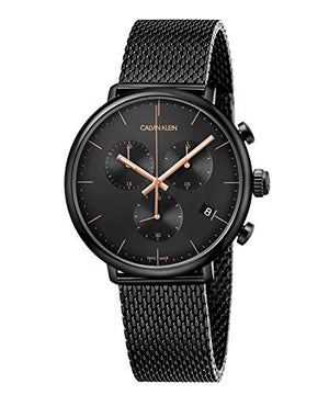 Buy Shop Calvin Klein High Noon Black Dial Black Mesh Bracelet Watch for Women - K8M27421 USA Online