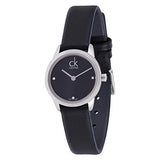 Buy Shop Calvin Klein Minimal Black Dial Black Leather Strap Watch for Women - K3M231C4 USA Online