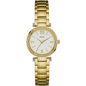 Buy Shop Guess Park Ave South Analog White Dial Gold Steel Strap Watch For Women - W0767L2 USA Online