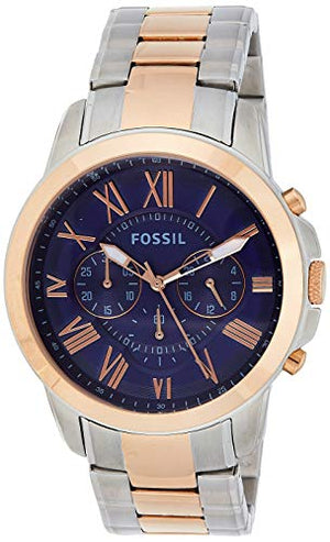 Buy Shop Fossil Grant Chronograph Blue Dial Two Tone Steel Strap Watch for Men - FS5024 USA Online