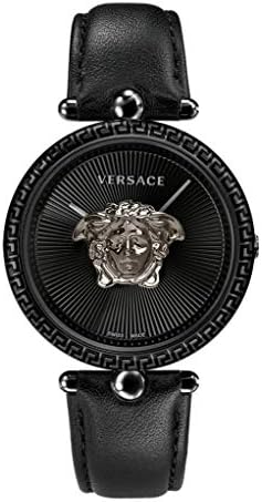 Buy Shop Versace Palazzo Empire Black Dial Black Leather Strap Watch for Women - VCO050017 USA Online
