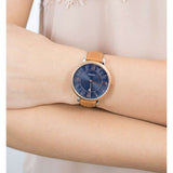 Buy Shop Fossil Jacqueline Three Hand Date Luggage Blue Dial Brown Leather Strap Watch for Women - ES4274 USA Online