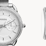 Buy Shop Fossil Tailor White Dial Silver Steel Strap Watch for Women - ES4262 USA Online