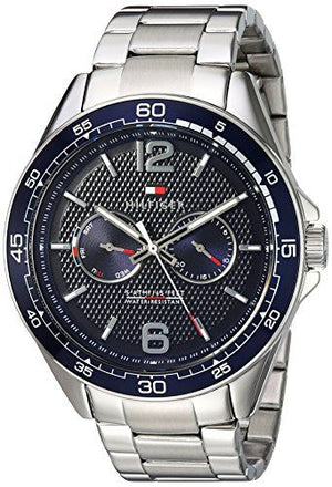Buy Shop Tommy Hilfiger Erik Chronograph Blue Dial Silver Steel Strap Watch for Men - 1791366 USA Online