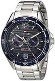 Buy Shop Tommy Hilfiger Erik Chronograph Blue Dial Silver Steel Strap Watch for Men - 1791366 USA Online