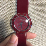 Buy Shop Marc Jacobs Amy Red Dial Burgundy Leather Strap Watch for Women - MBM1162 USA Online