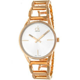 Buy Shop Calvin Klein Stately White Dial Rose Gold Steel Strap Watch for Women - K3G23626 USA Online