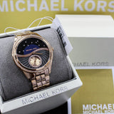 Buy Shop Michael Kors Lauryn Blue Dial Rose Gold Steel Strap Watch for Women - MK3723 USA Online