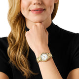 Buy Shop Michael Kors Sage Analog White Dial Gold Steel Strap Watch for Women - MK4822 USA Online