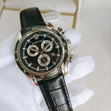 Buy Shop Versace V Ray Chronograph Quartz Black Dial Black Leather Strap Watch For Men - VE2I00121 USA Online