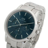 Buy Shop Daniel Wellington Iconic Chronograph Link Blue Dial Silver Steel Strap Watch For Men - DW00100644 USA Online