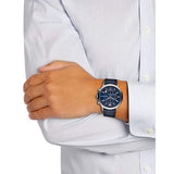 Buy Shop Emporio Armani Renato Chronograph Blue Dial Black Leather Strap Watch For Men - AR11216 USA Online