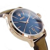 Buy Shop Maserati Epoca Blue Dial Brown Leather Strap Watch For Men - R8851118001 USA Online