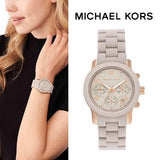 Buy Shop Michael Kors Runway Chronograph Grey Dial Grey Silicone Strap Watch For Women - MK7386 USA Online