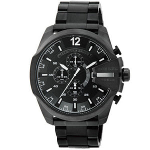 Buy Shop Diesel Mega Chief Chronograph Black Dial Black Steel Strap Watch For Men - DZ4283 USA Online