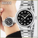 Gucci G Timeless Quartz Black Dial Silver Steel Strap Watch for Women - YA1265034