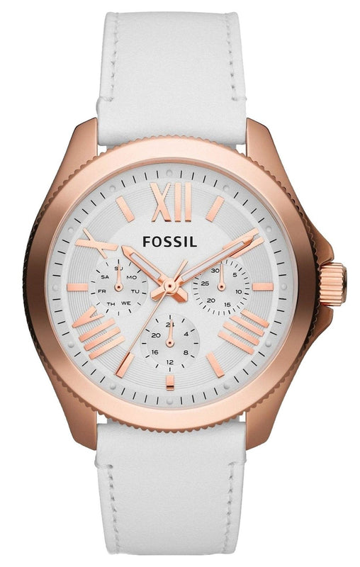 Buy Shop Fossil Cecile White Dial White Leather Strap Watch for Women - AM4486 USA Online