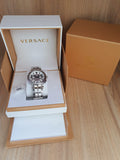 Versace Aion Chronograph Quartz White Dial Silver Steel Strap Watch for Men - VBR040017